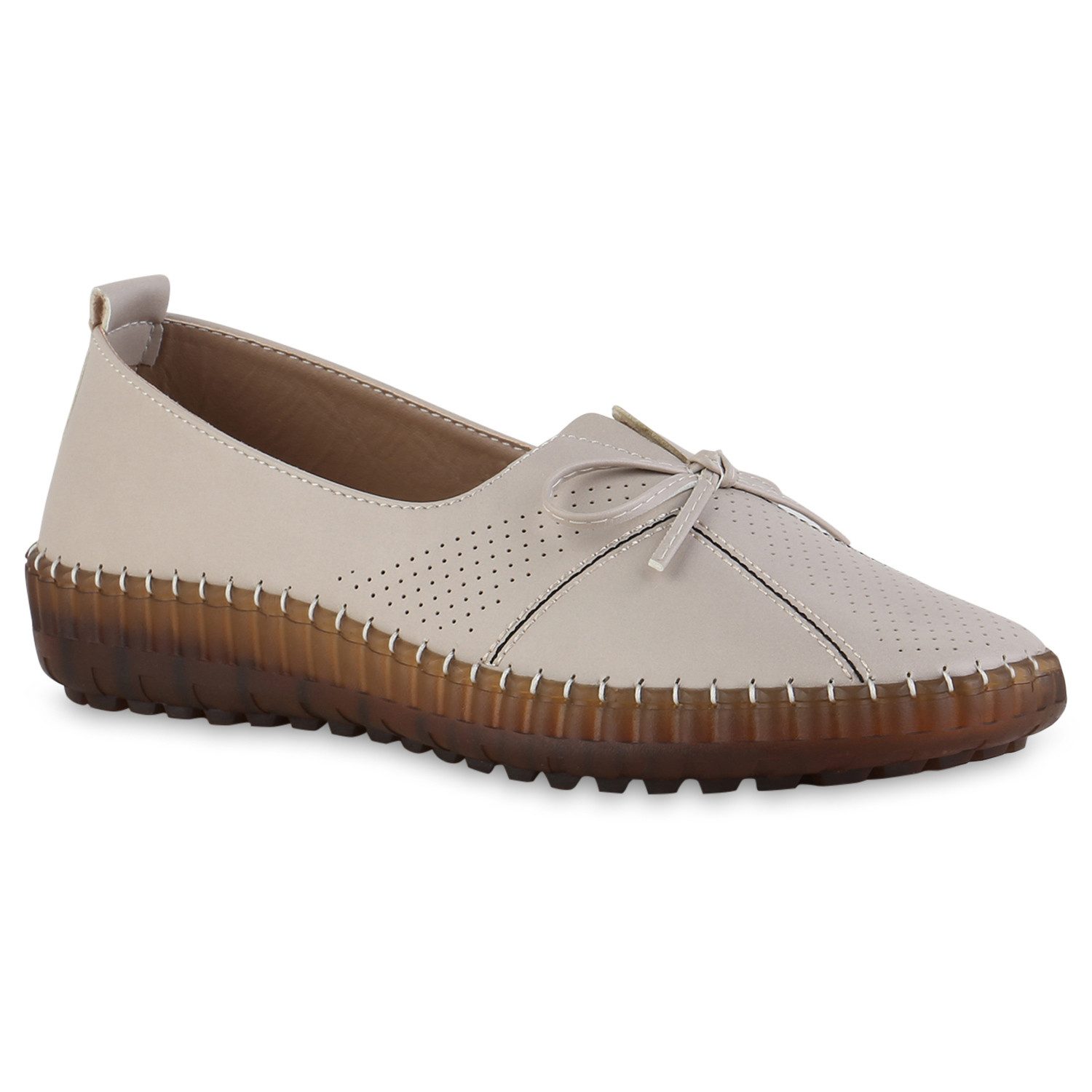 VAN HILL 841628 Slipper Damen Slip Ons Slippers Bequeme Schleifen Profil-So günstig online kaufen