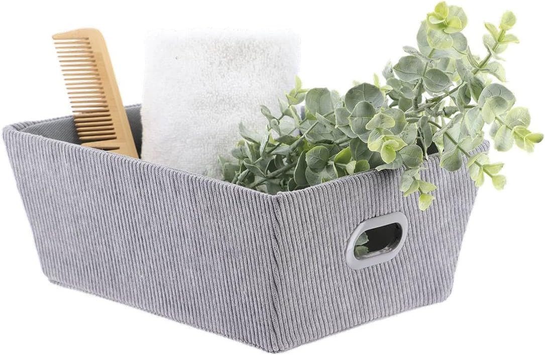 TENDANCE Aufbewahrungskorb Badkorb in weichem Cord-Design Taupe oder Grau