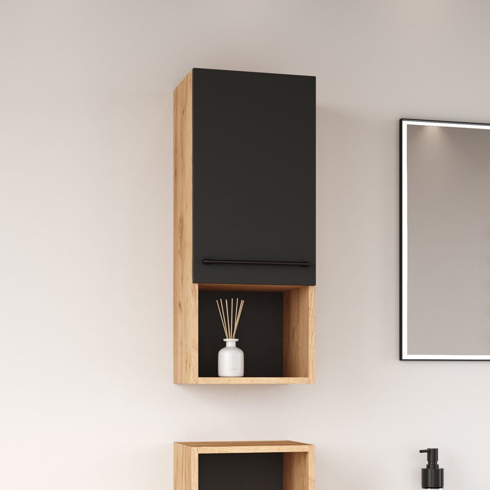 Planetmöbel Midischrank Midischrank LUX Gold Eiche / Anthrazit