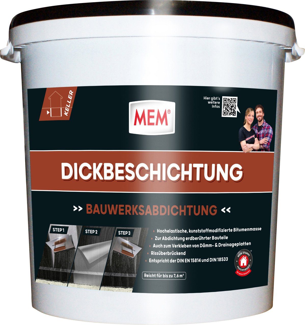 MEM Bauchemie Duschdichtung MEM Bitumen Dickbeschichtung 28 l