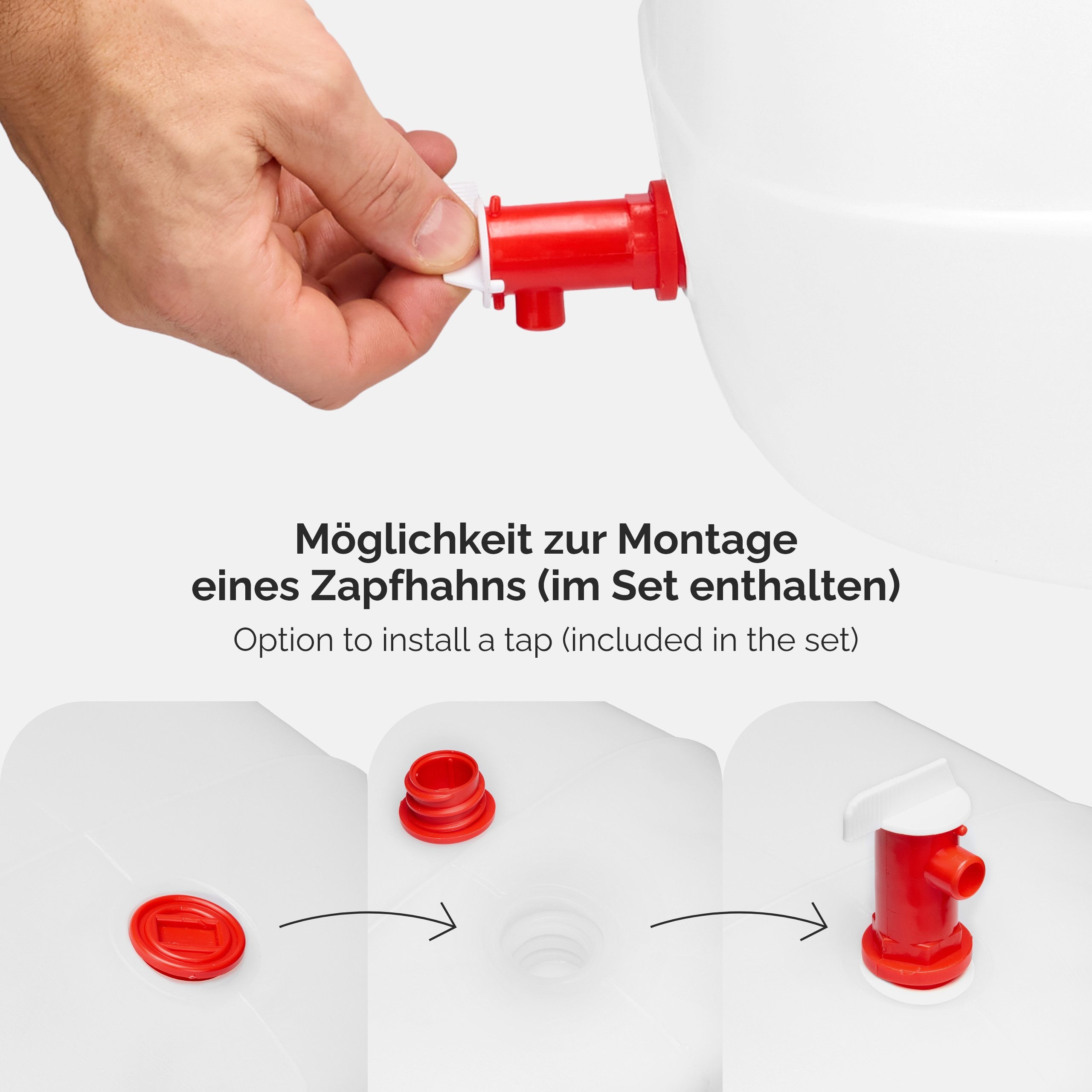 Garronda Kanister 60L Wasserkanister mit Hahn BPA-frei Wassertank Kanister Weiß GD-0083 (1 St), BPA-Frei