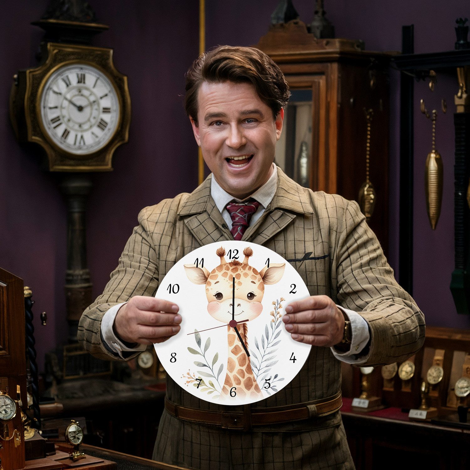 speecheese Wanduhr Giraffe Wanduhr aus Alu günstig online kaufen