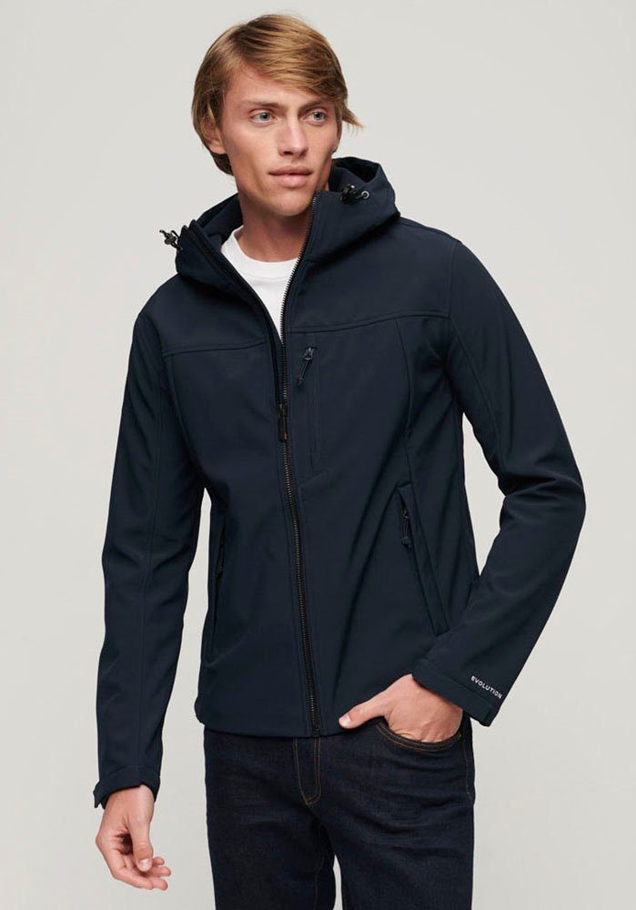 Navy Outdoorjacke SOFT Superdry SHELL HOODED Eclipse JACKET