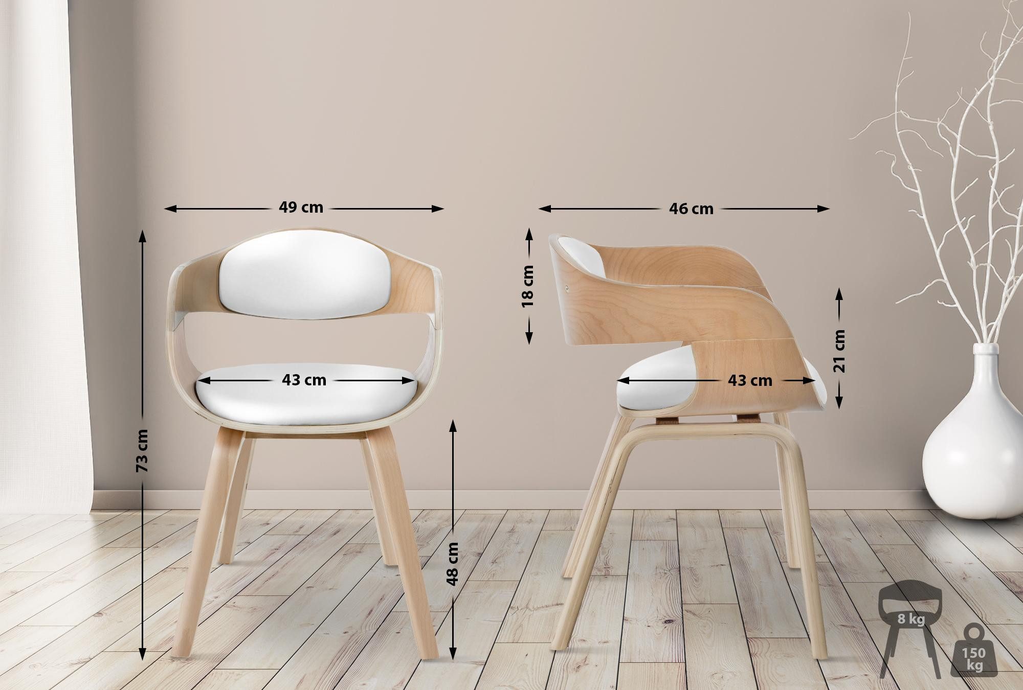CLP Esszimmerstuhl Kingston Kunstleder (2er Set), günstig online kaufen