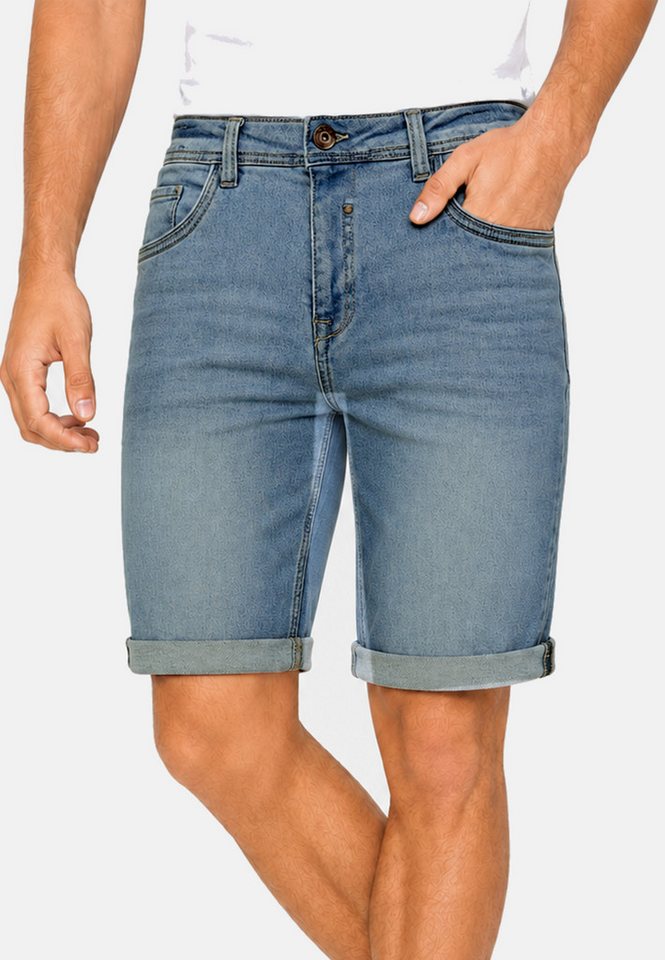 SUBLEVEL Jeansshorts Bequemer Schnitt Umschlag Klassischer für Herren (1-tlg) Baumwolle Normal Fit Einfarbig atmungsaktiv Reißverschluss