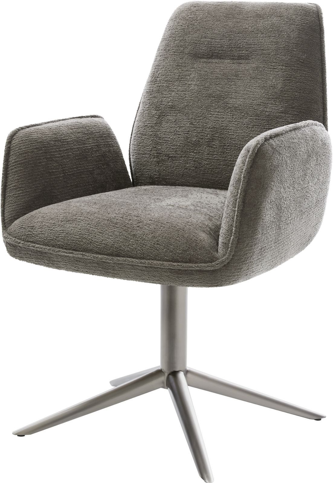 DELIFE Polsterstuhl Zoa-Flex, Fußkreuz Graphit Bouclé günstig online kaufen