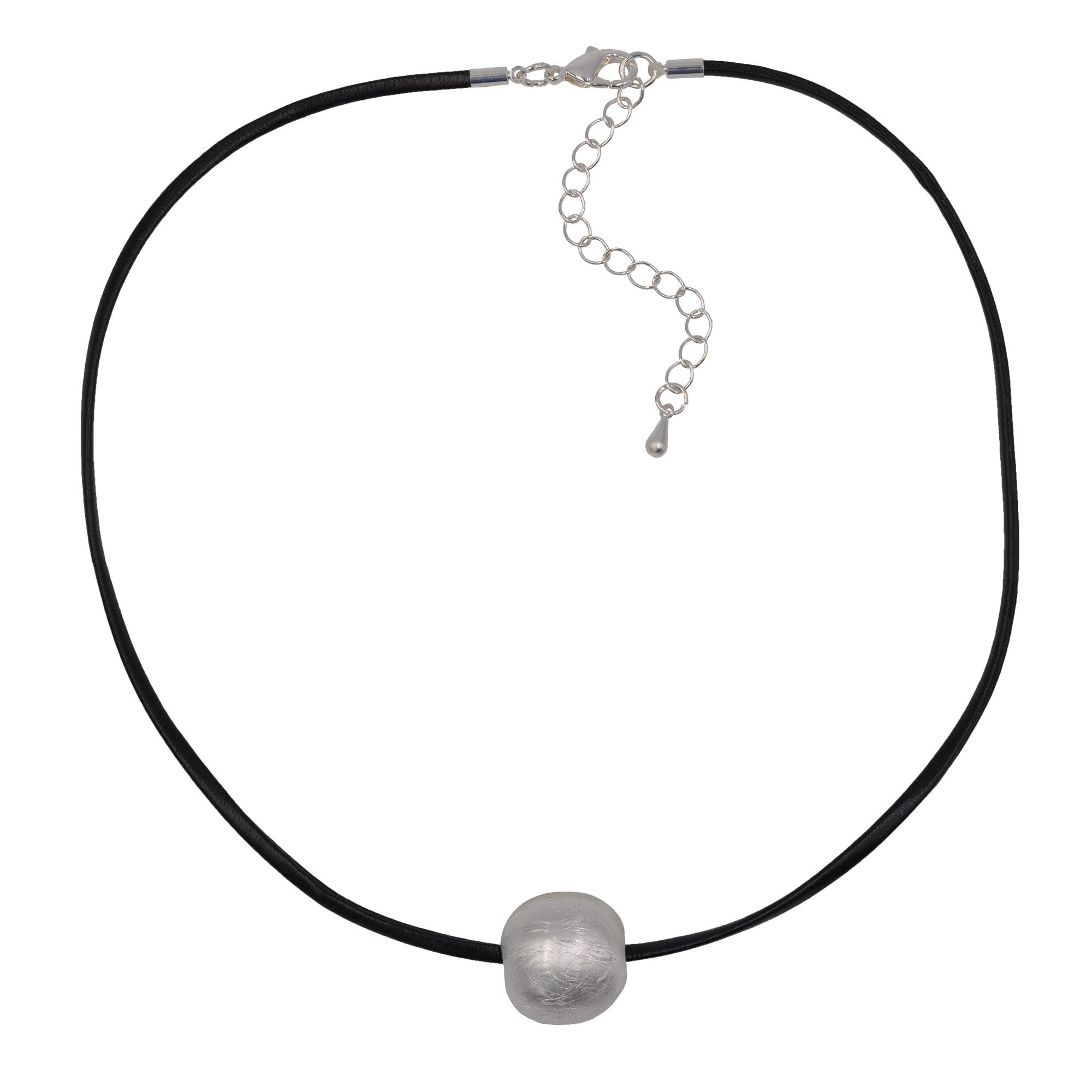 Steuer Kette mit Anhänger Metall Gebürstet Lederband schwarz günstig online kaufen