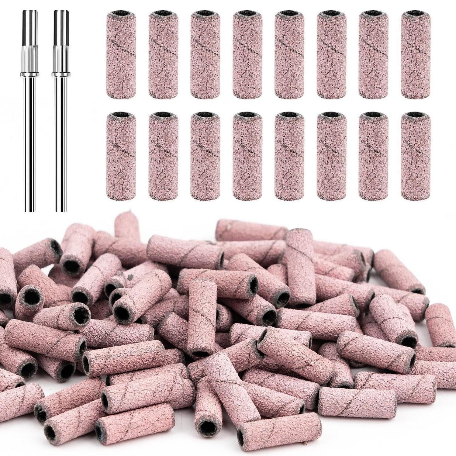 LuxusKollektion Schleifband Schleifbänder #180 Pink 100Stk + 2 Dornbohrer, (100 St)
