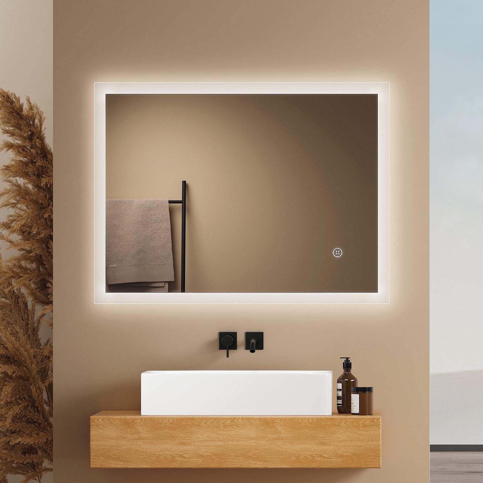 EMKE Badspiegel LED Badezimmerspiegel mit Beleuchtung Anti-Beschlag (Vertik günstig online kaufen