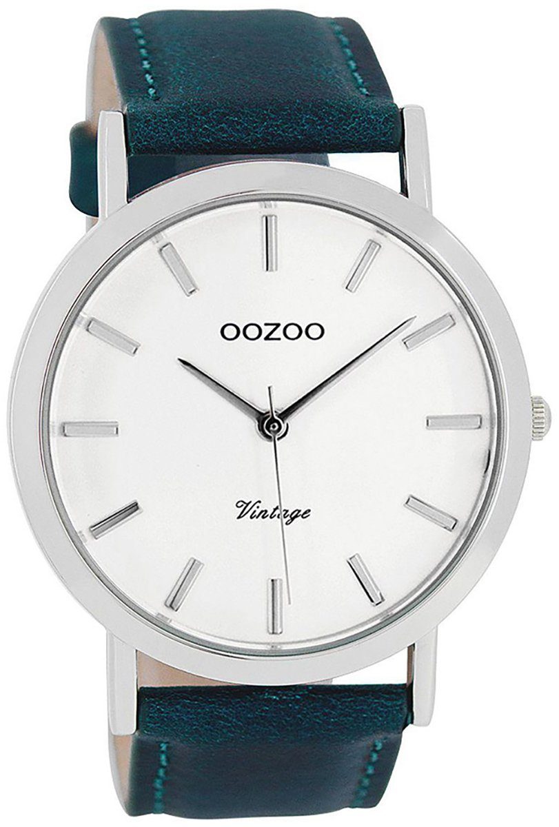 (ca. Herrenuhr OOZOO Lederarmband, groß Herren Series, Oozoo Vintage 45mm) Armbanduhr Quarzuhr rund, Fashion-Style