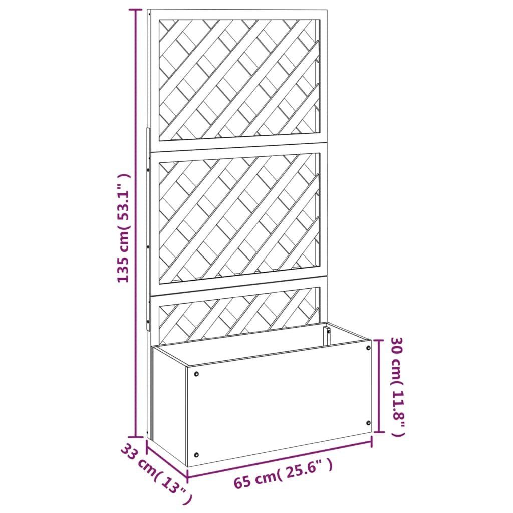 vidaXL Blumentopf Blumenkasten mit 65x33x135 St) Rankgitter WPC (1 Grau cm