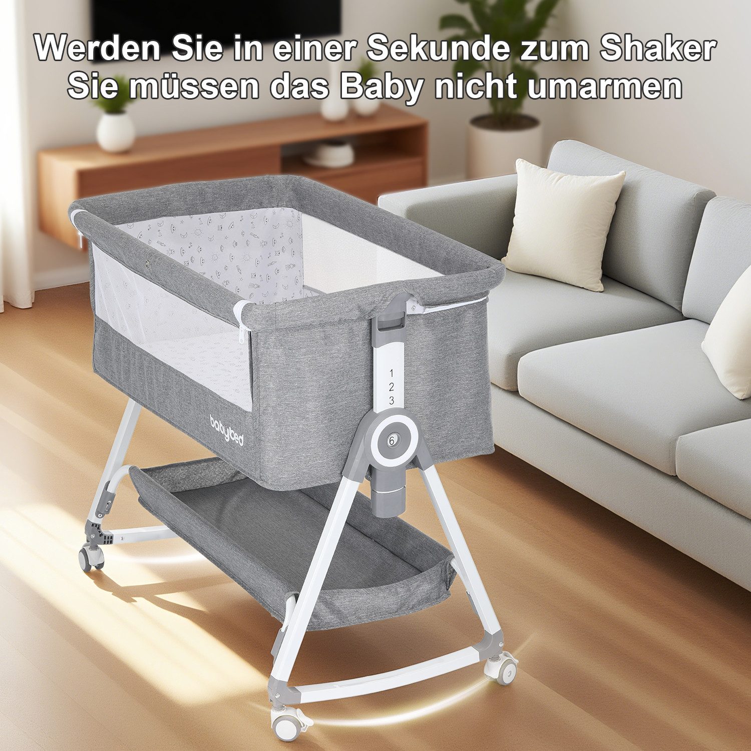 oyajia Beistellbett 3 in 1 Babybett Babywiege für Neugeborene Schaukelbettc günstig online kaufen