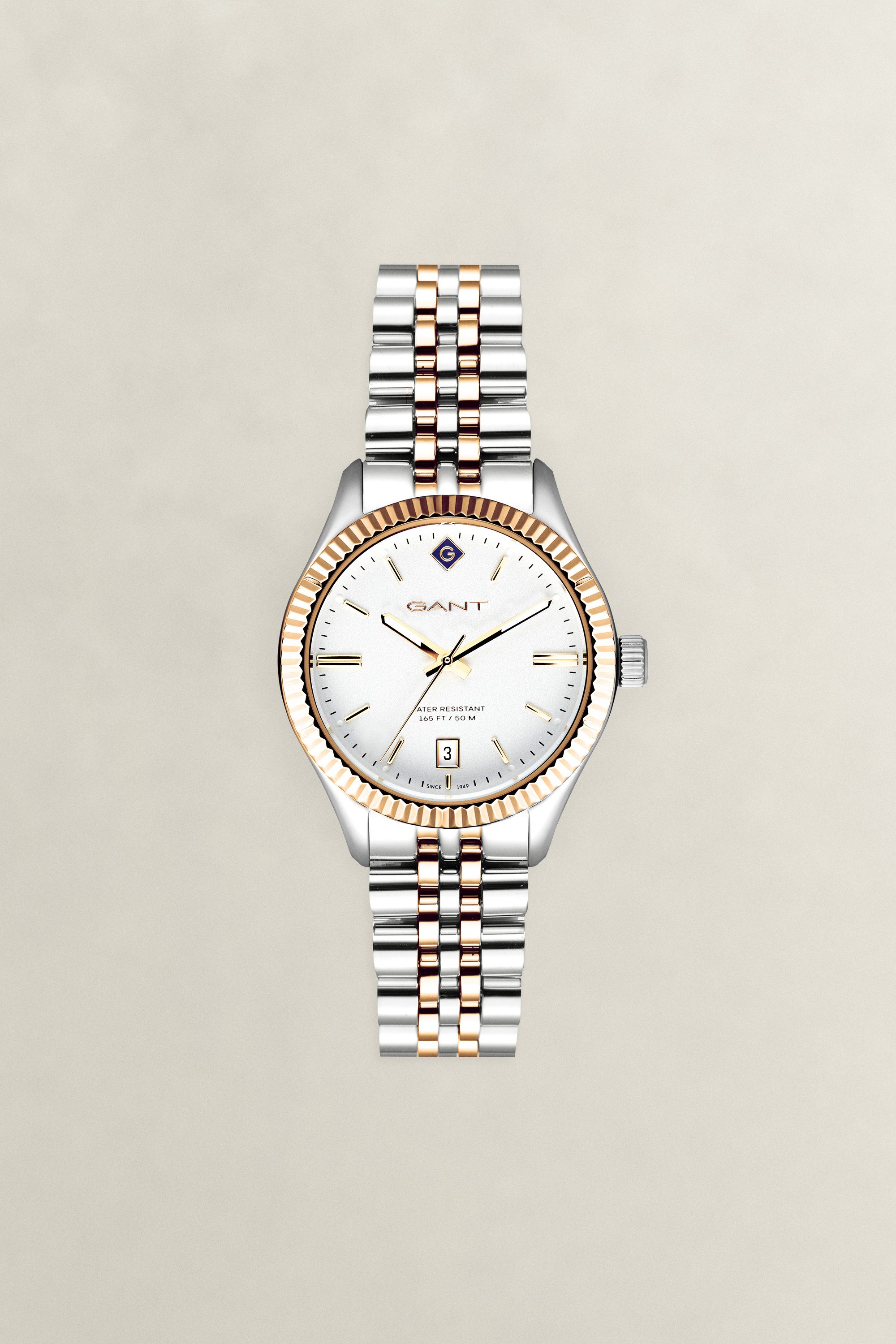 Gant Quarzuhr Sussex G136009, Armbanduhr, Damenuhr, Edelstahlarmband, analog, Tag