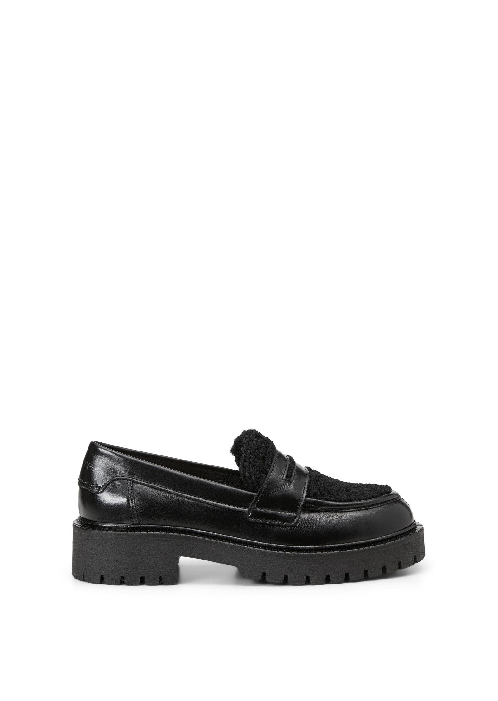 Marc O'Polo aus gewachstem Leder und Teddyfell Loafer