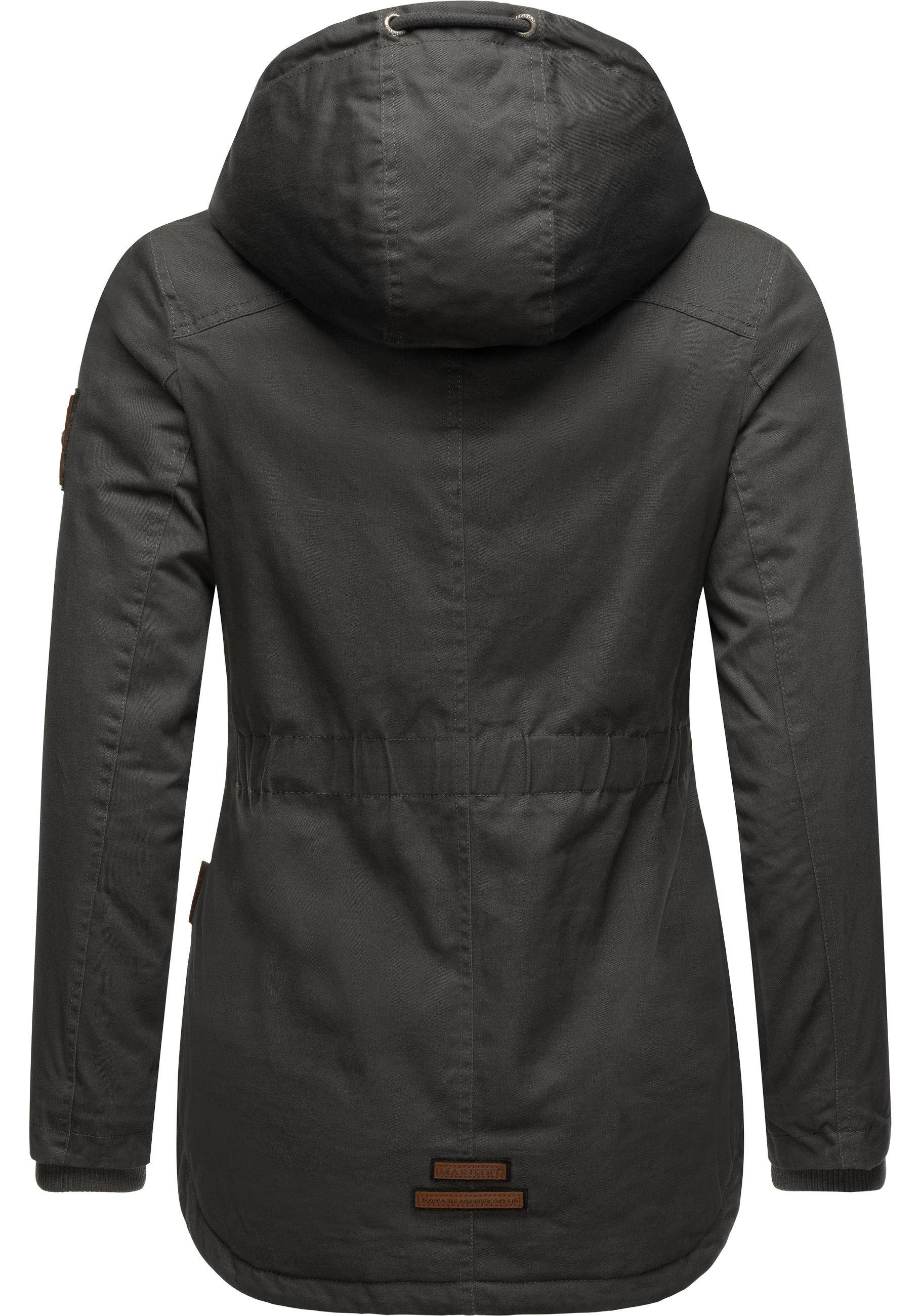 Marikoo Winterjacke Bikoo sportliche Damen Outdoor Baumwolljacke mit Kapuze