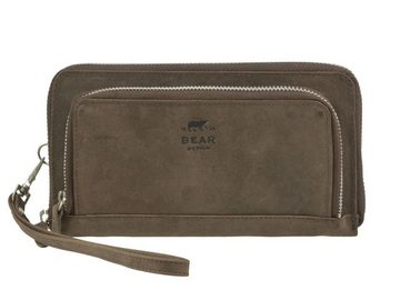 Bear Design Geldbörse Dark Nature, Reißverschlussbörse lang, Portemonnaie mit 12 Kartenfächern, Handschlaufe