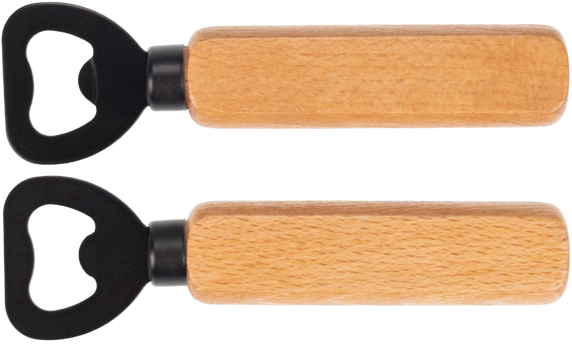 Holz Frank Flaschenöffner Flaschenöffner mit FSC® Buchenholzgriff & schwarzer Edelstahlklinge – Bild 3 von 3