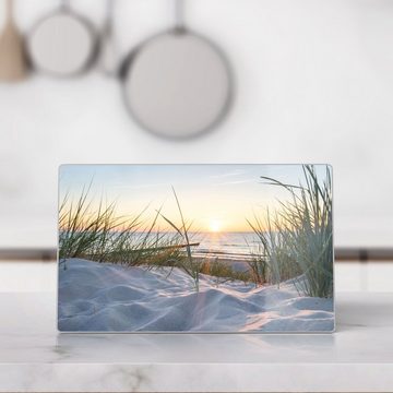 DEQORI Schneidebrett 'Ostsee Sonnenuntergang', Glas, Platte Frühstücksbrett Schneideplatte