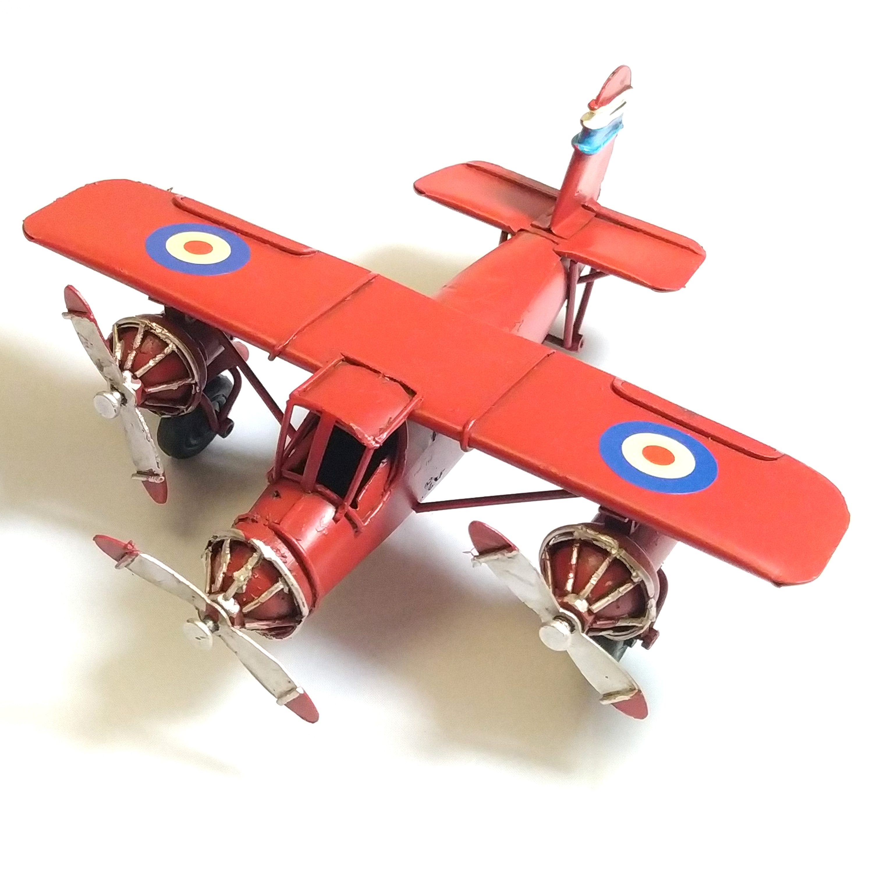 Dynasun Modellflugzeug Car 2004D-2440, (1-tlg), Flugzeug Rot 16cm Vintage Flugzeugmodell aus Metall