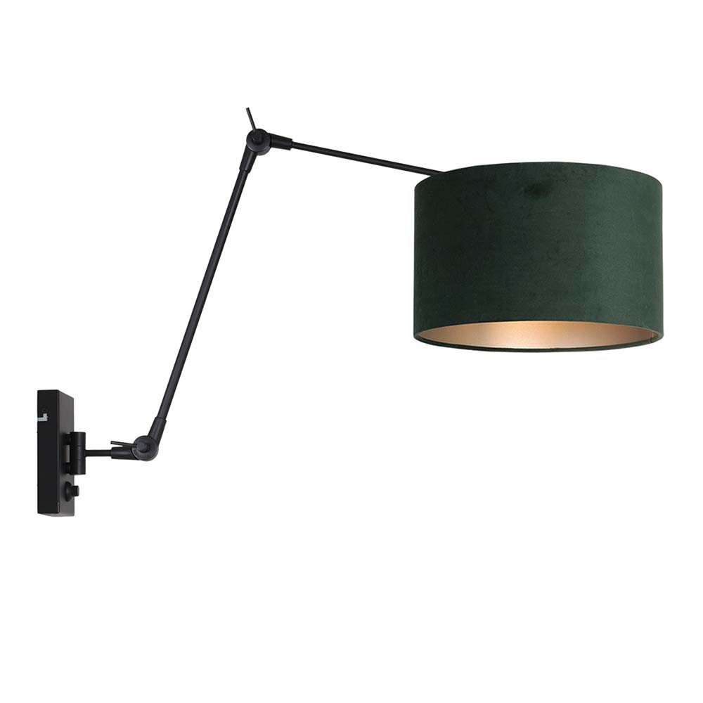Steinhauer LIGHTING Wandleuchte, Leuchtmittel nicht inklusive, Gelenkleuchte Wandlampe Schlafzimmerleuchte verstellbar Textil grün