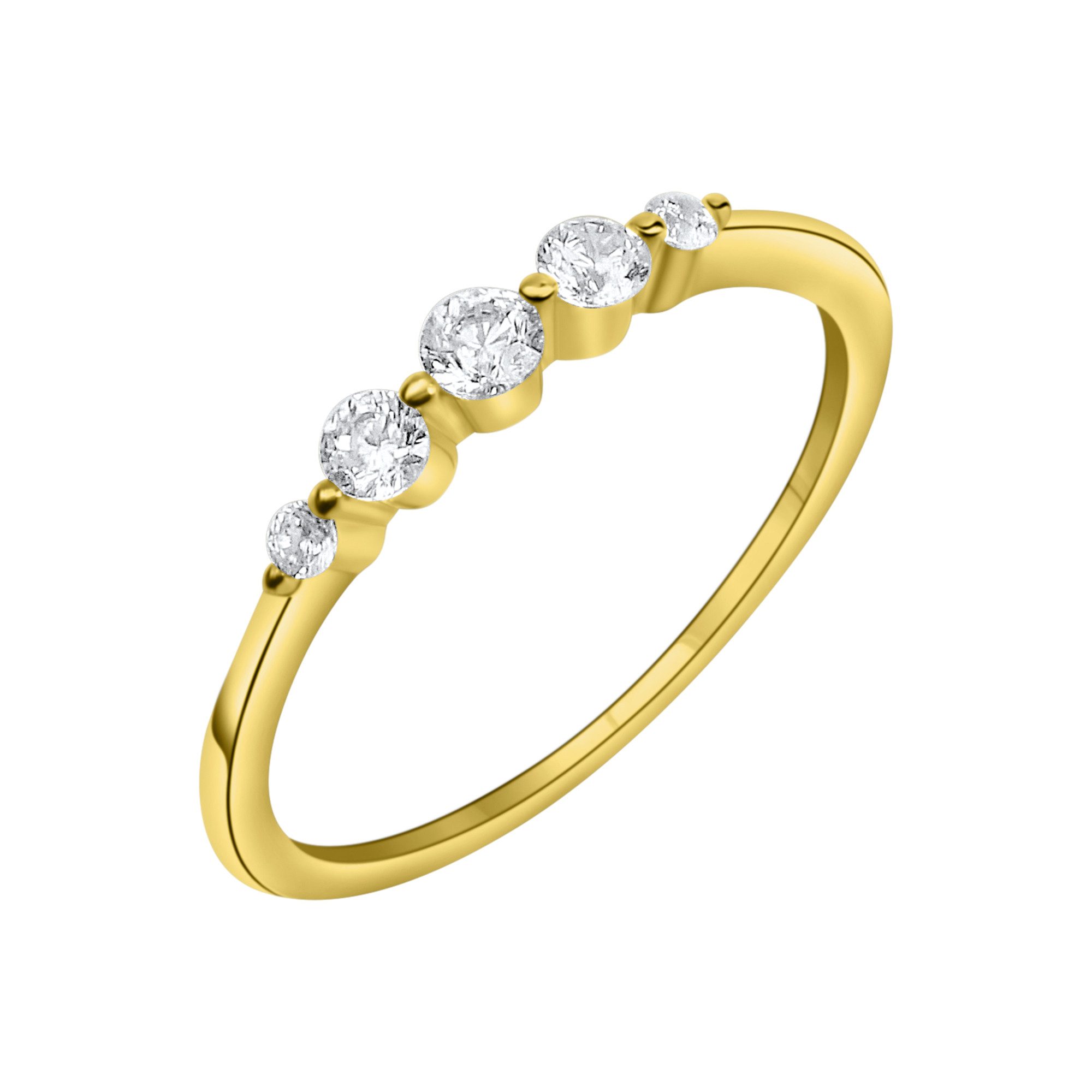 Fingerring 375 Gelbgold glanz Zirkonia