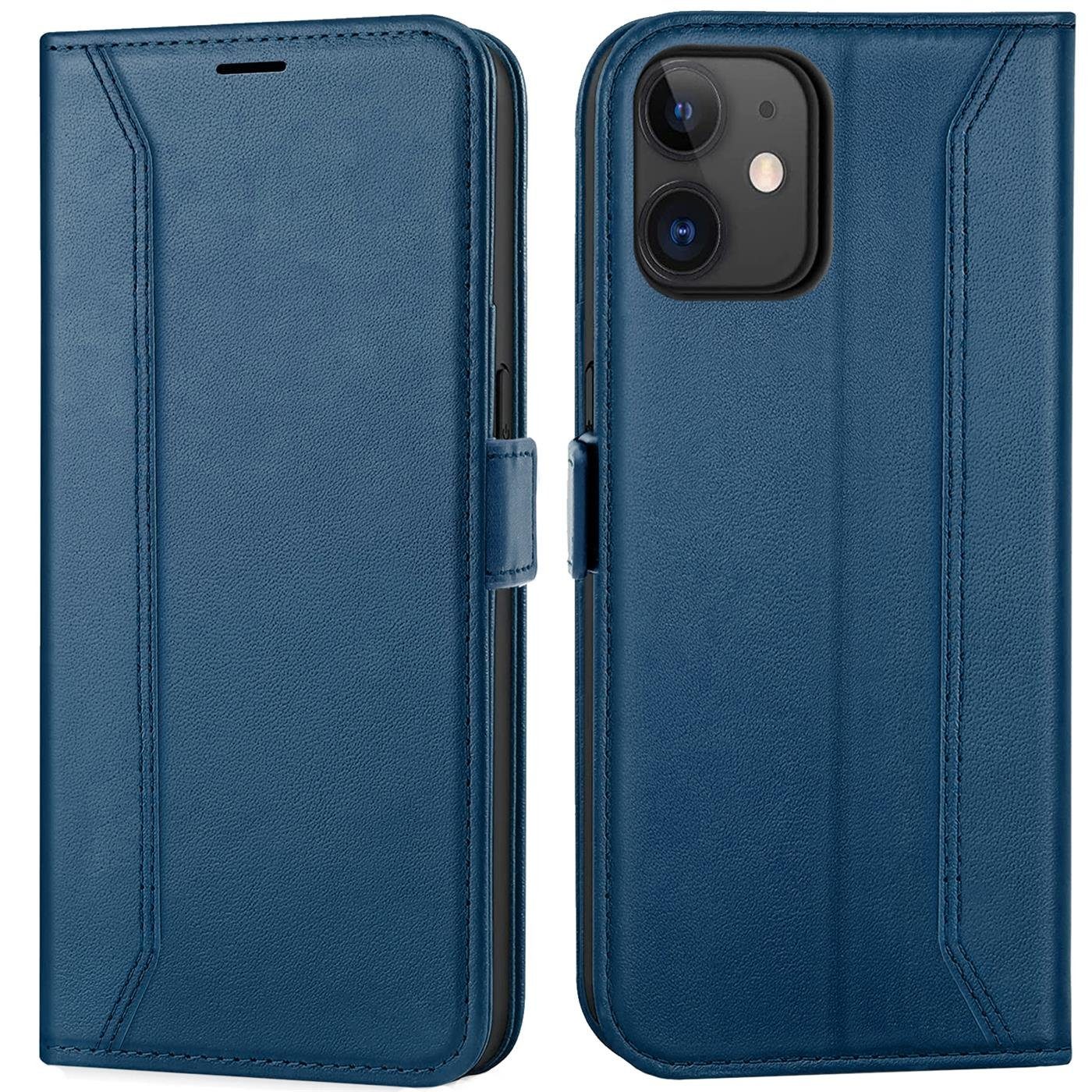 CoolGadget Handyhülle Wallet Klapptasche Cover Case für Apple iPhone 12 Mini 5,4 Zoll, Handy Tasche mit RFID Schutz Kartenfach Book Schutzhülle