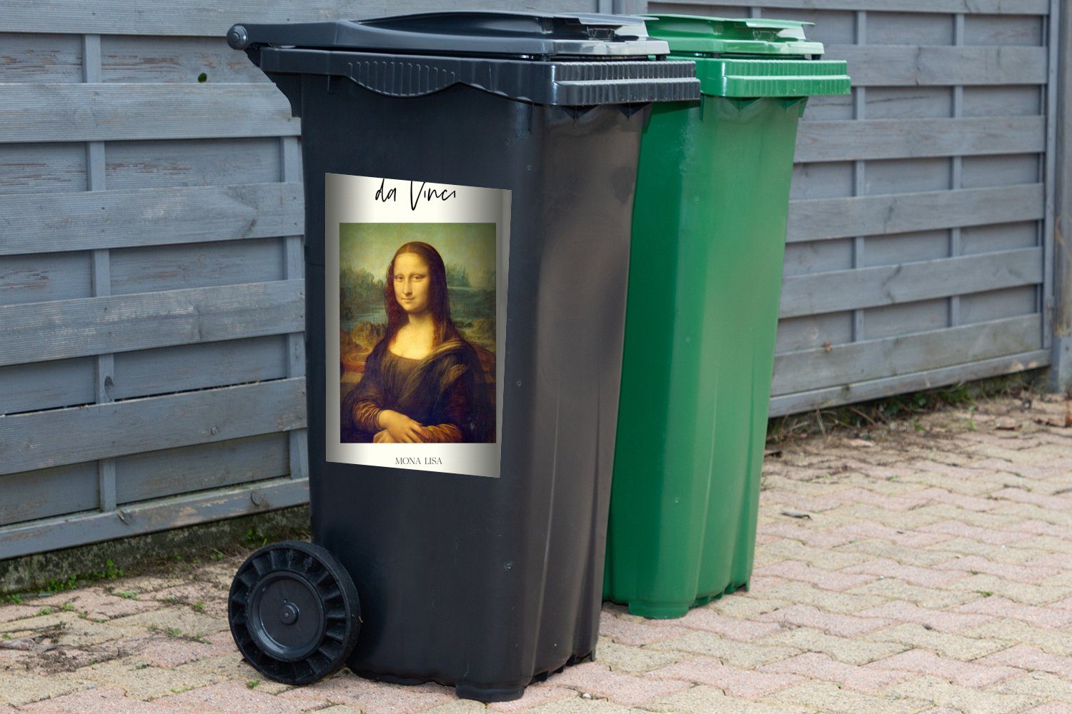 da St), Kunst Mülleimer-aufkleber, Wandsticker Vinci (1 - - Mona Leonardo Mülltonne, Container, Sticker, MuchoWow Lisa Abfalbehälter