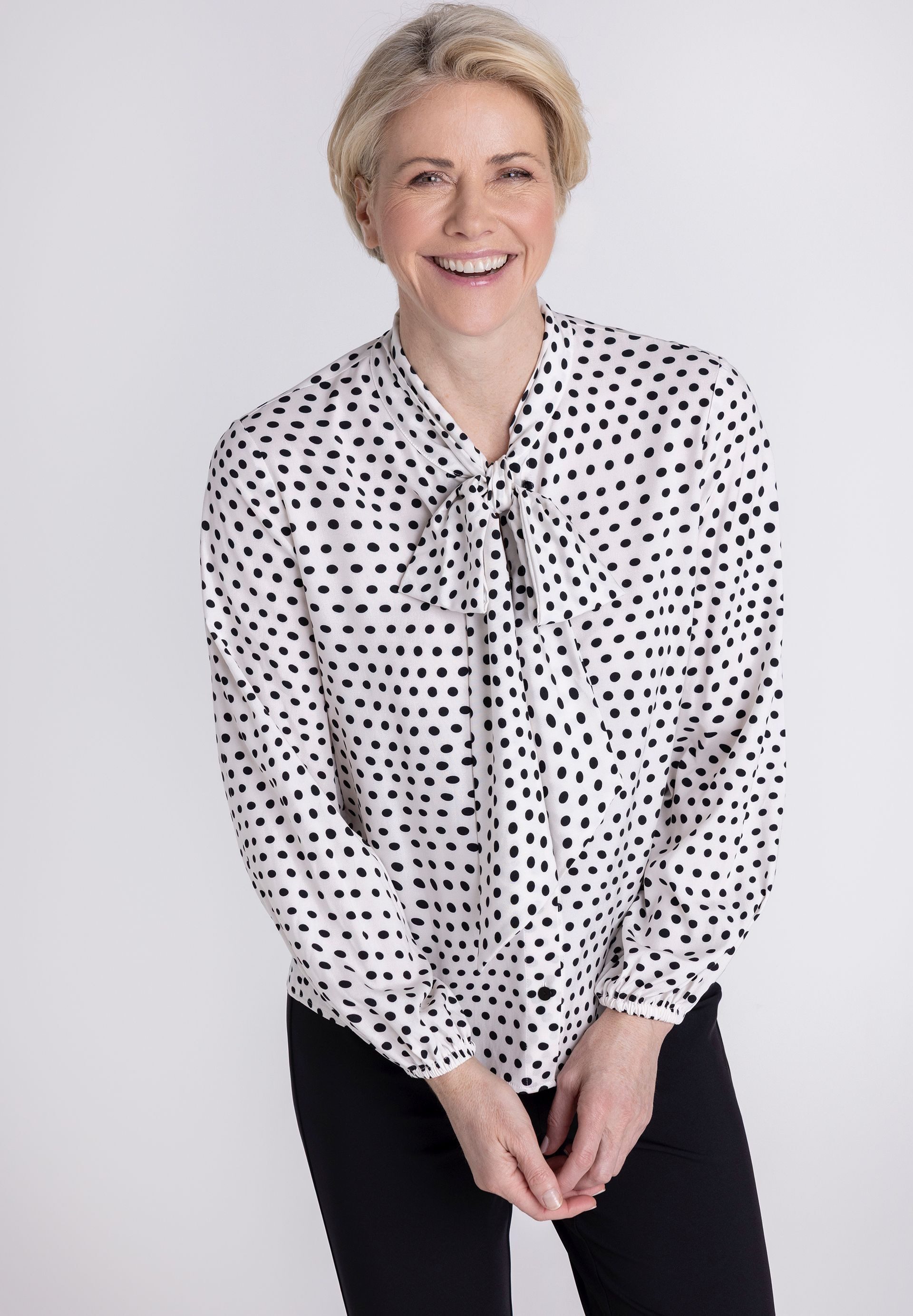 FRANK WALDER Klassische Bluse mit Raffung