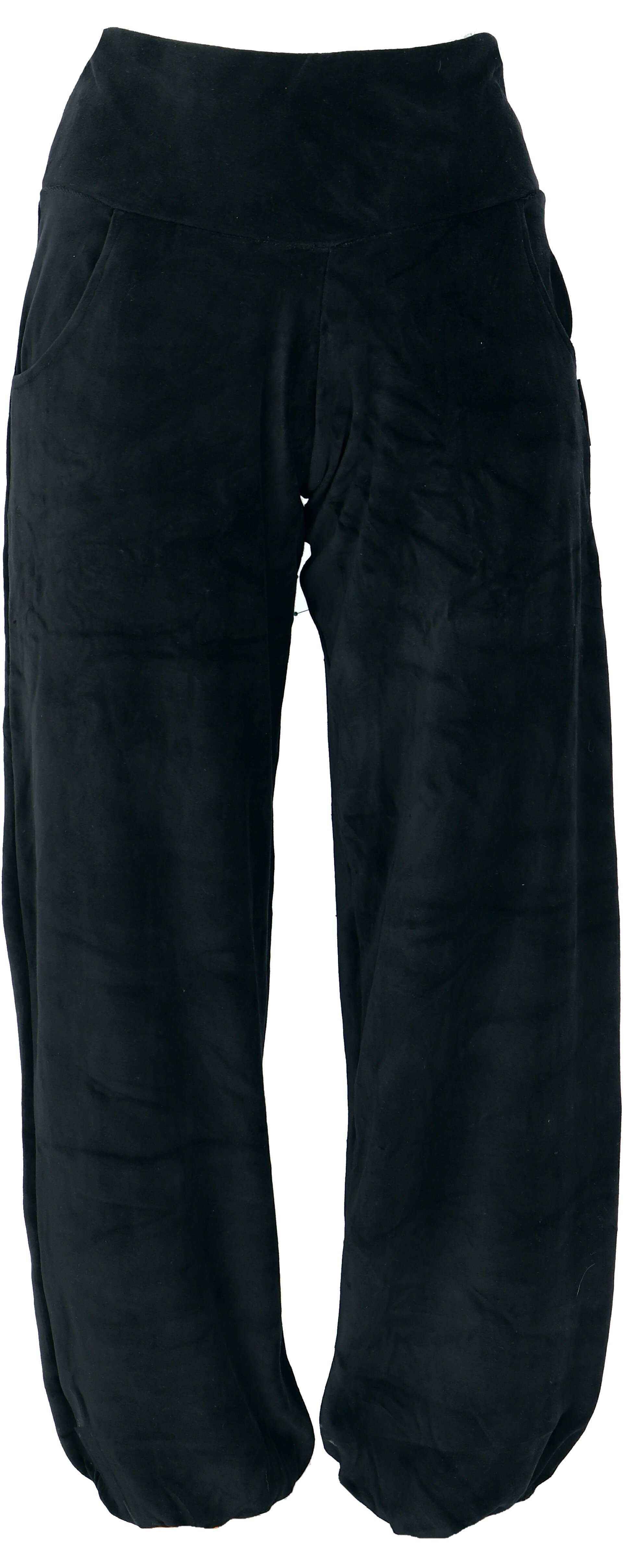 Guru-Shop Relaxhose Boho Samt Pluderhose, Wohlfühlhose, Yogahose -.. alternative Bekleidung