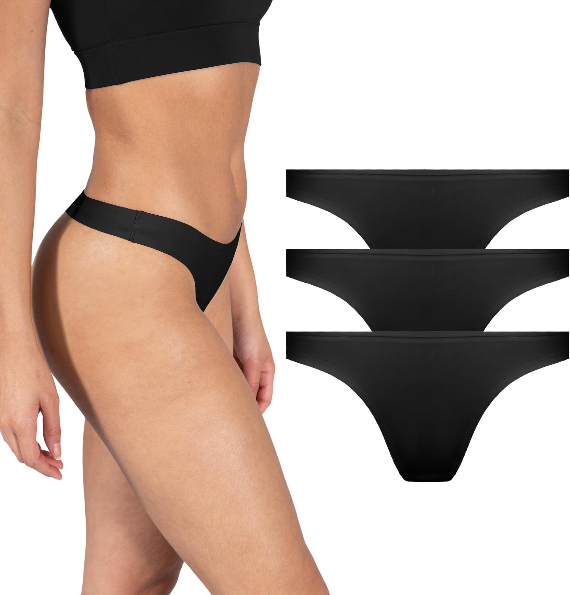 Smilodox Боксерские мужские трусы, боксерки Felisha 3er Pack, String Tanga, Seamless Unterhose mit normalem Bund Nahtlose rutschfeste & blickdichte Unterwäsche, Eleganter Taillenslip