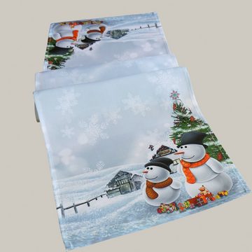 Raebel Tischdecke mit Druckmotiv Schneemänner Weihnachtsmotiv Weihnachtsdeko, bedruckt