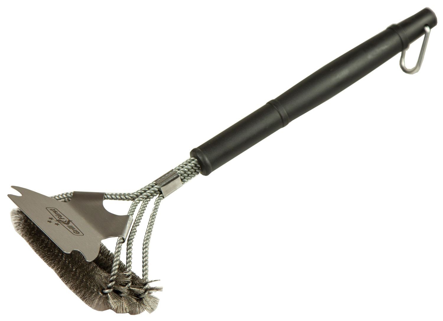 Grillfürst Grillbürste Grillfürst Grillbürste Edelstahl, mit breitem 3-fach Bürstenkopf und Schaber