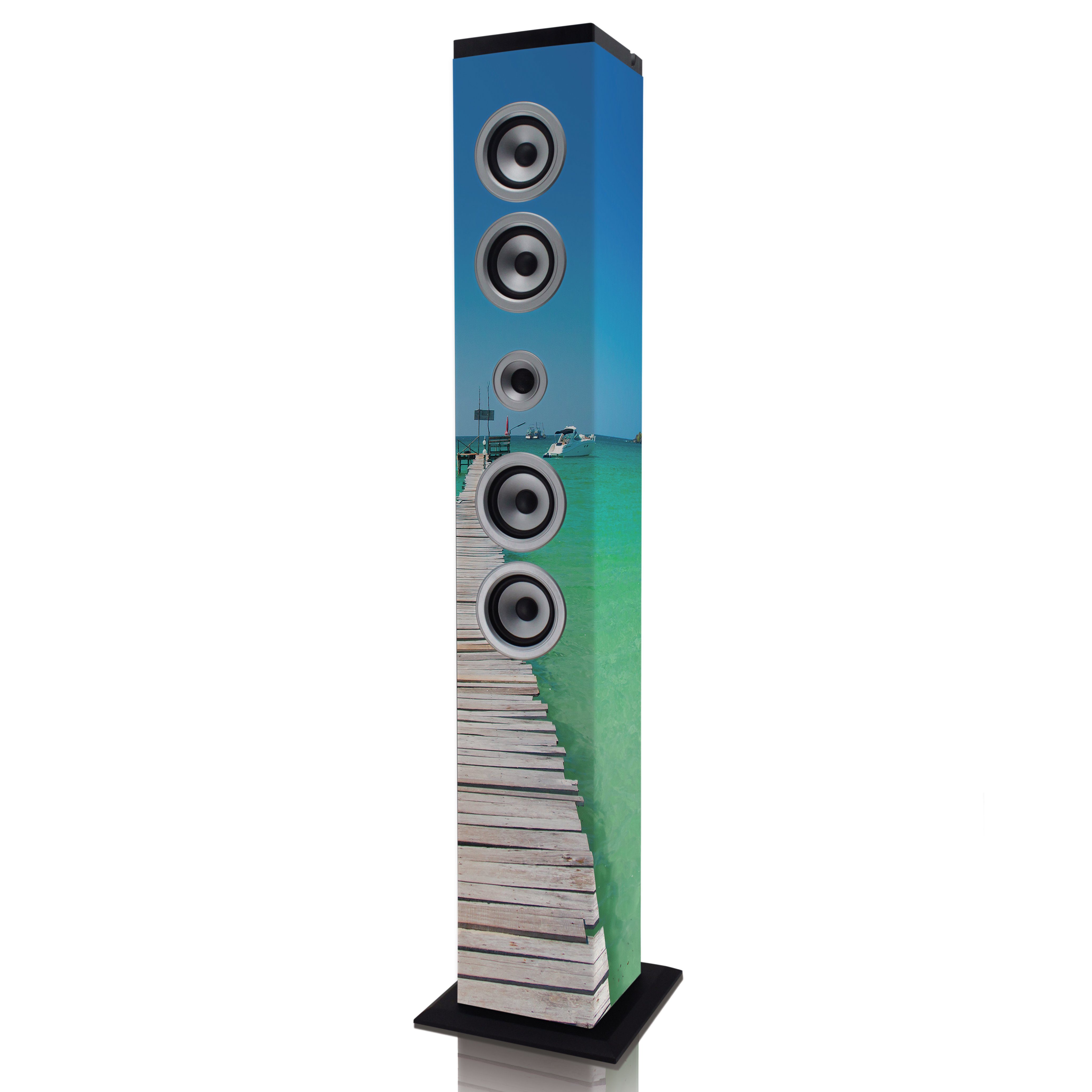 Lenco IBT-6 Sea Bluetooth-Lautsprecher 1.0 (Bluetooth, 40 W, Bluetooth-Speaker, FM-Radio mit USB/SD-Slot, AUX, LCD in 6 Designs)