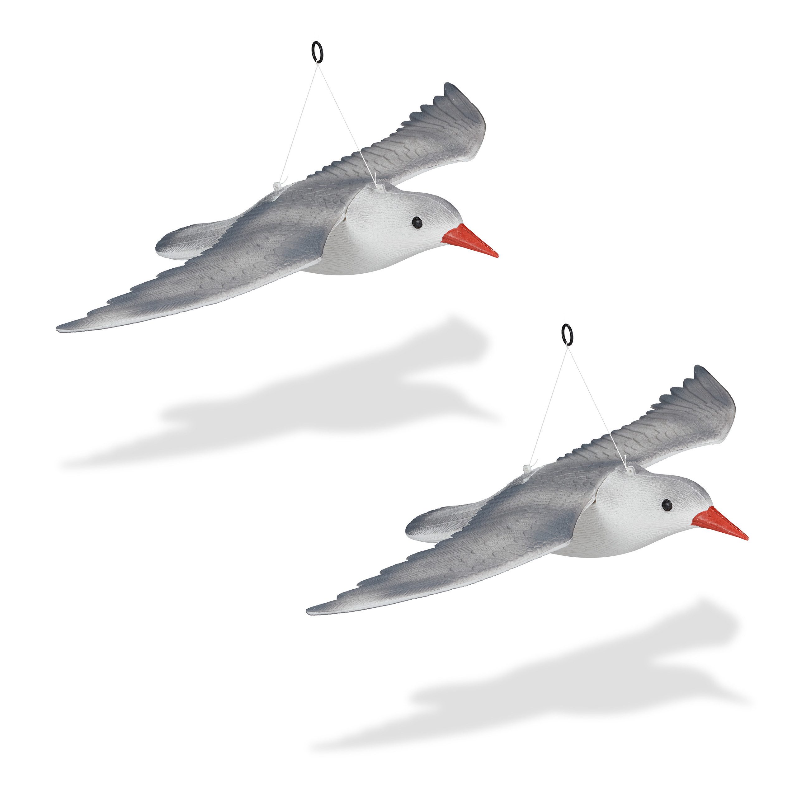 relaxdays Gartenfigur 2 x Vogelschreck Möwe günstig online kaufen