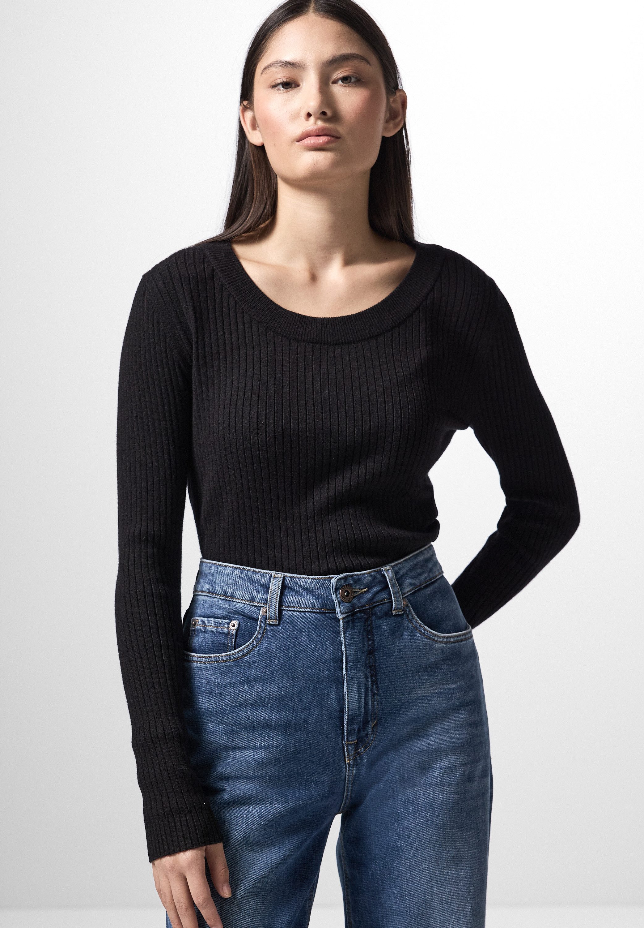 STREET ONE STUDIO Sweatshirt aus softem Materialmix
