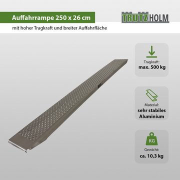 TRUTZHOLM Auffahrrampe TRUTZHOLM 1 x Auffahrrampe 250 cm Traglast 1000 kg Alu grau gebördelt (1-St), Leicht,stabil