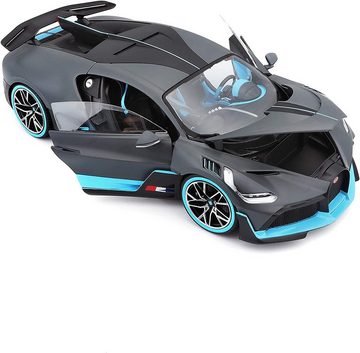 Bburago Modellauto Bugatti DIVO (grau), Maßstab 1:18, Originalgetreue Innenausstattung