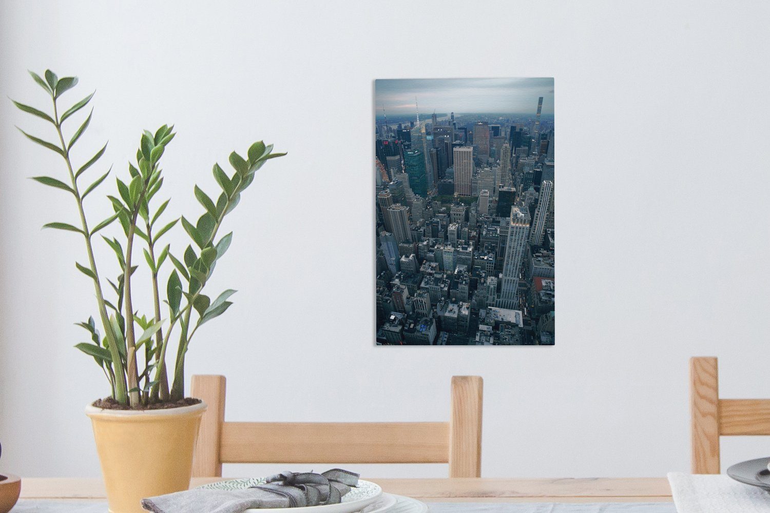 fertig St), - Amerika, Skyline York Leinwandbild inkl. New bespannt Architektur 20x30 Zackenaufhänger, - cm Leinwandbild OneMillionCanvasses® (1 - Gemälde,