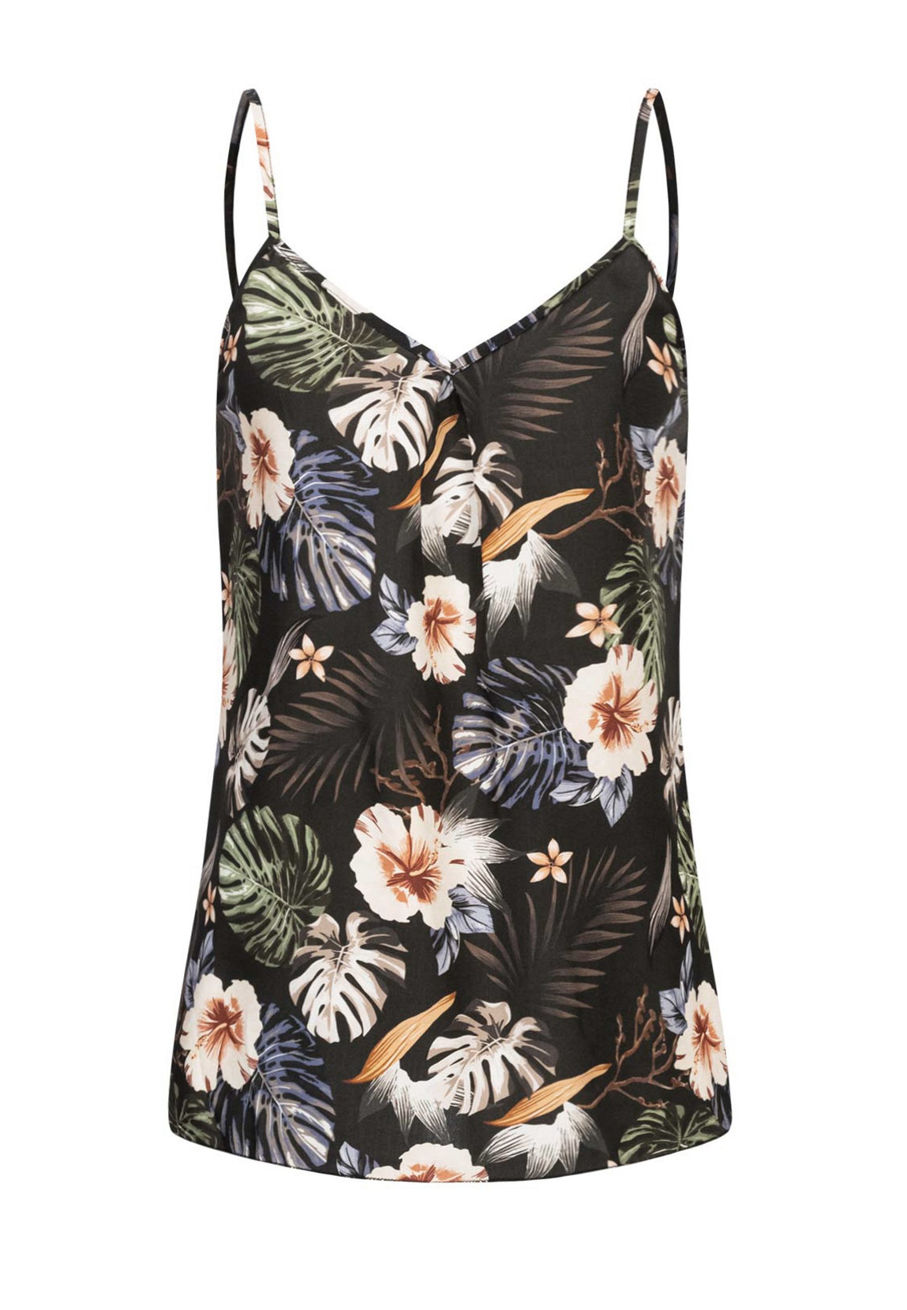 CLOUD 5IVE Shirtkleid CLOUD 5IVE Viskose Träger Top mit Tropical Print (1-tlg)