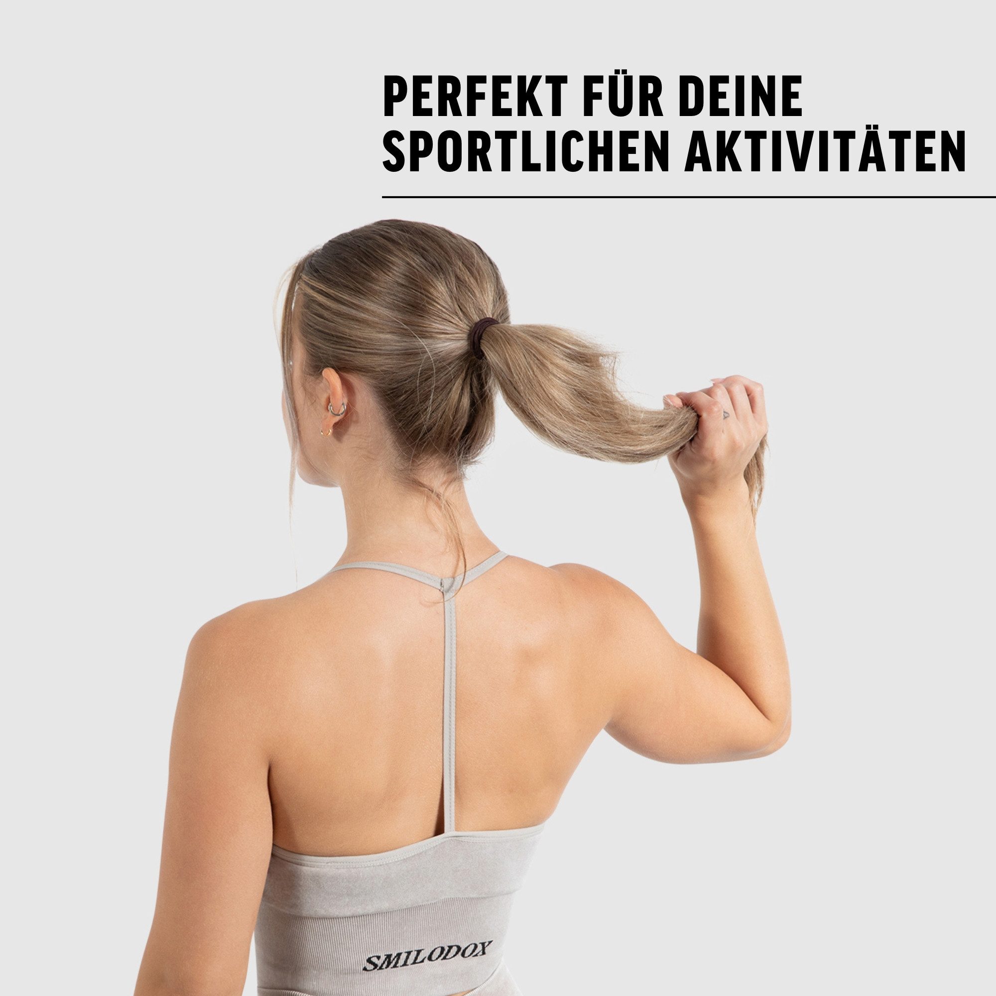 Smilodox Crop-Top Batik Acid Vera, Neckholder Crop Top mit Batik Waschung Seamless Länger Geschnittenen Bra Herausnehmbare Cups Sport Yoga