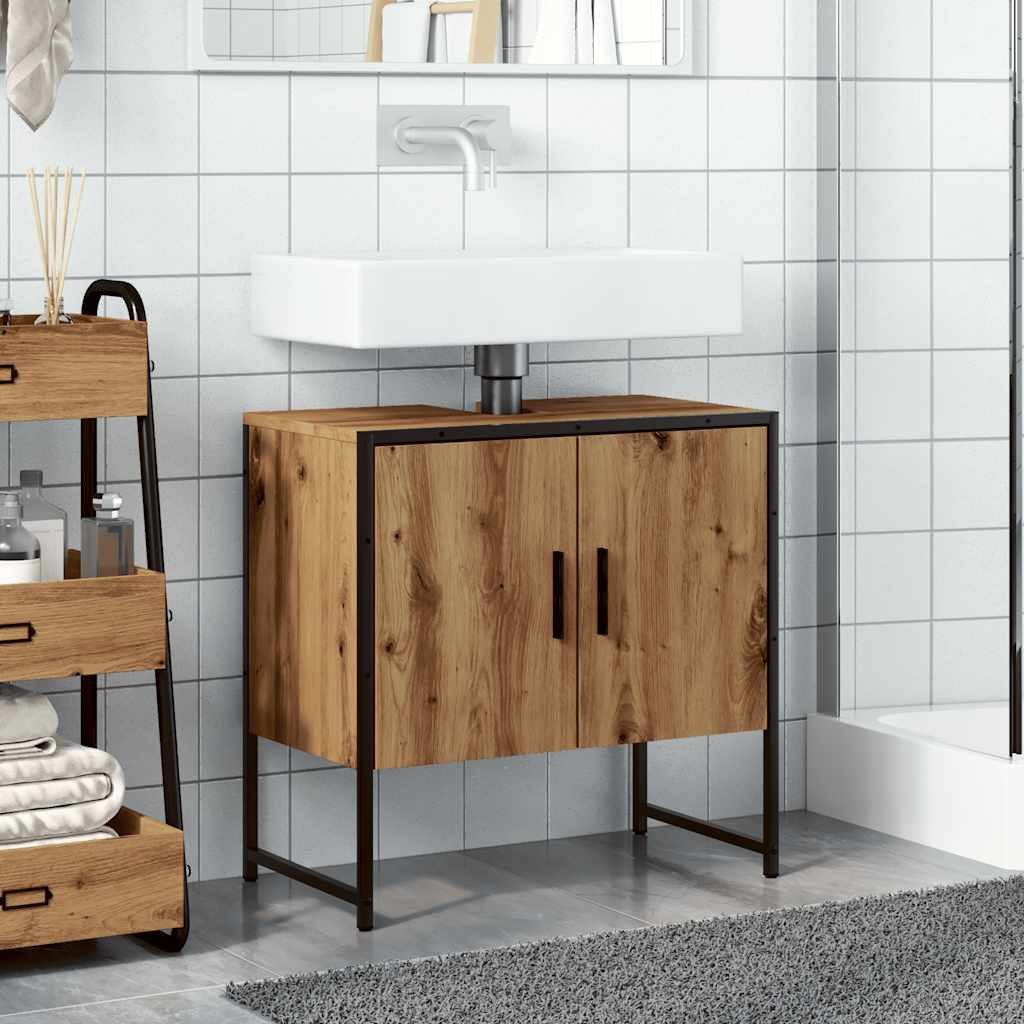 vidaXL Badezimmerspiegelschrank Waschbeckenunterschrank Artisan-Eiche 60x33 günstig online kaufen