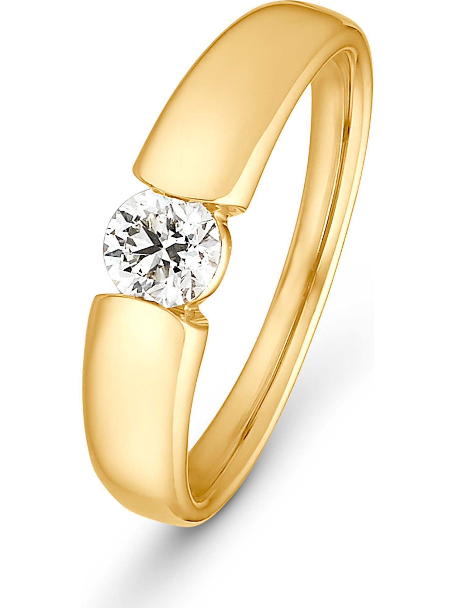 1 Diamantring gelbgold Diamant CHRIST CHRIST Damen-Damenring