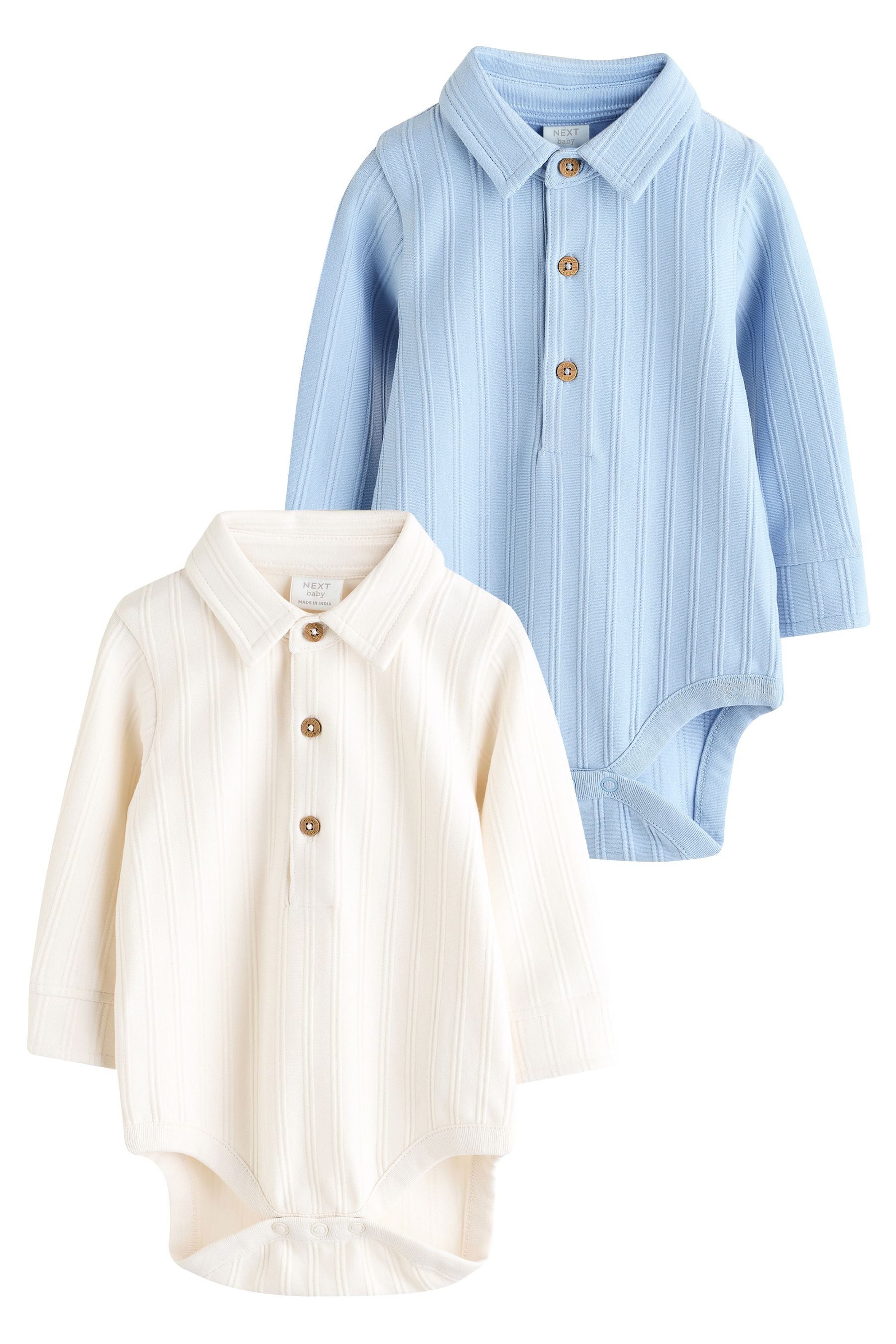 Strampler Baby Jersey-Bodysuits mit Kragen im 2er-Pack