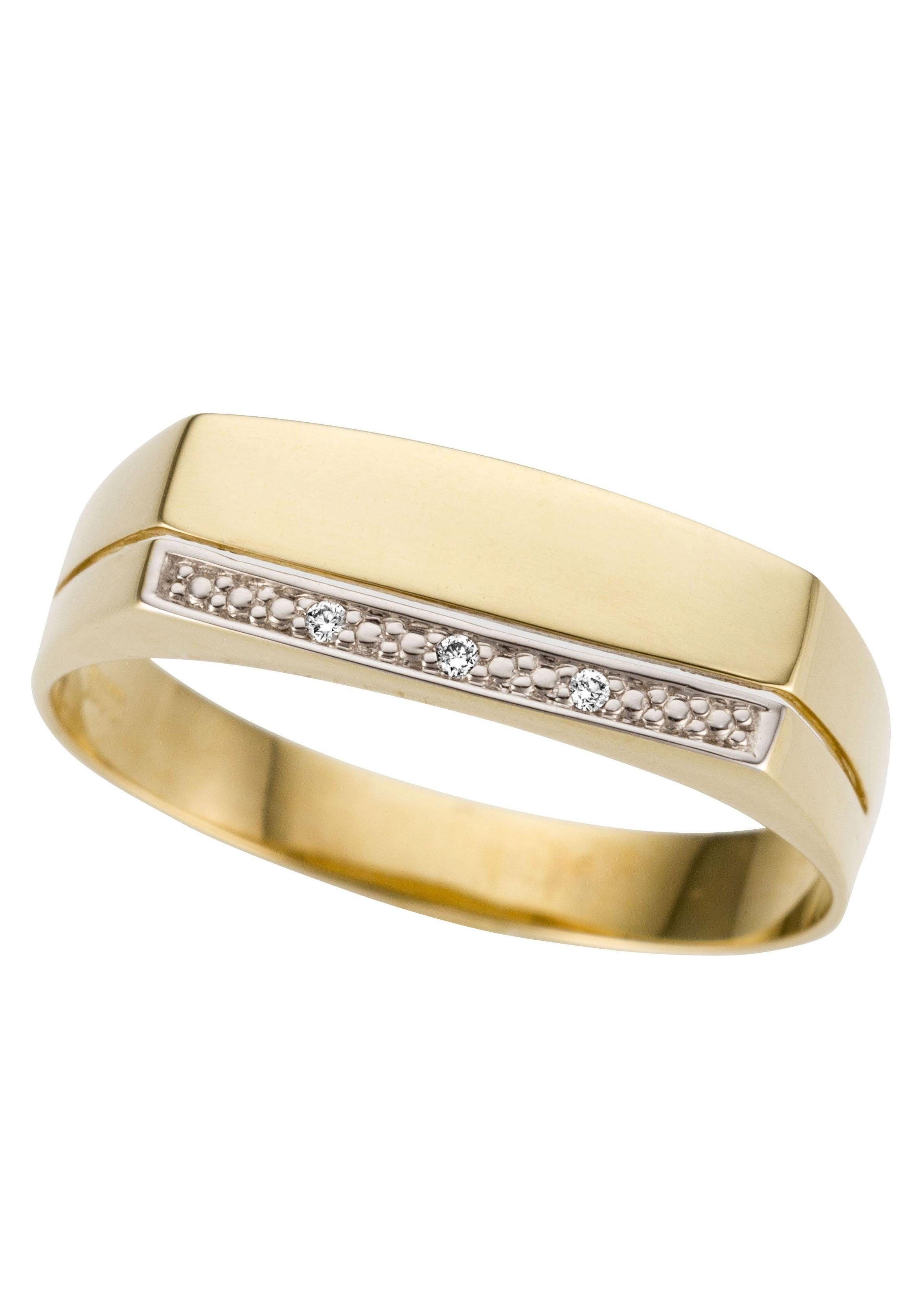 Firetti Goldring Schmuck Geschenk Gold 333 Herrenring Goldring Siegelring, mit Brillanten