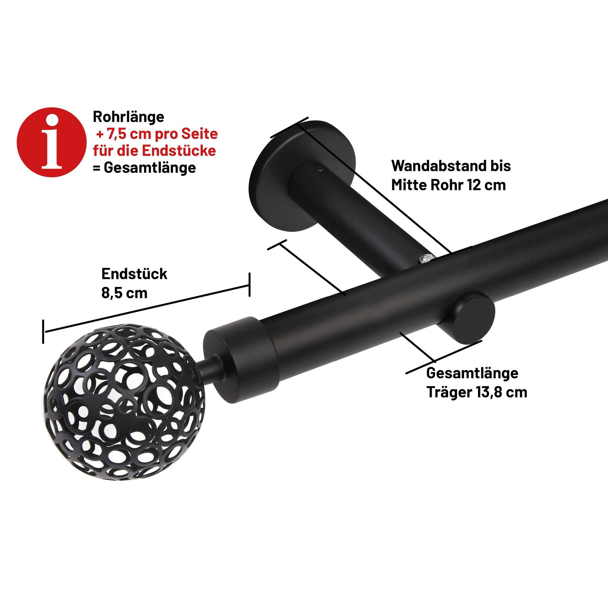 Deco-Raum Gardinenstange Kugel, Ø 25 mm, günstig online kaufen