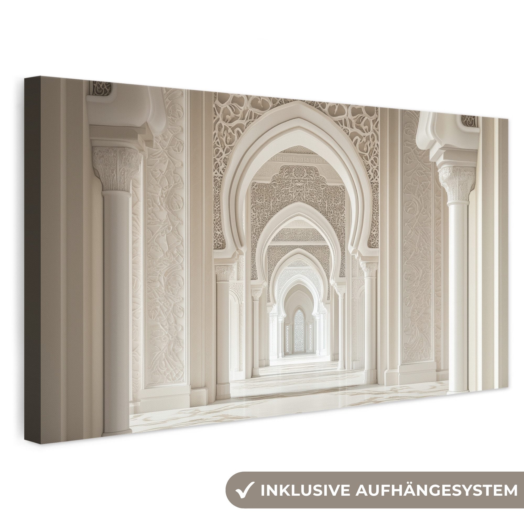 OneMillionCanvasses® Leinwandbild Panorama Moschee - Architektur - Ramadan - Islamisch, Fotodruck (1 St), Wandbild, Deko Schlafzimmer Wohnzimmer Flur 40x20 cm