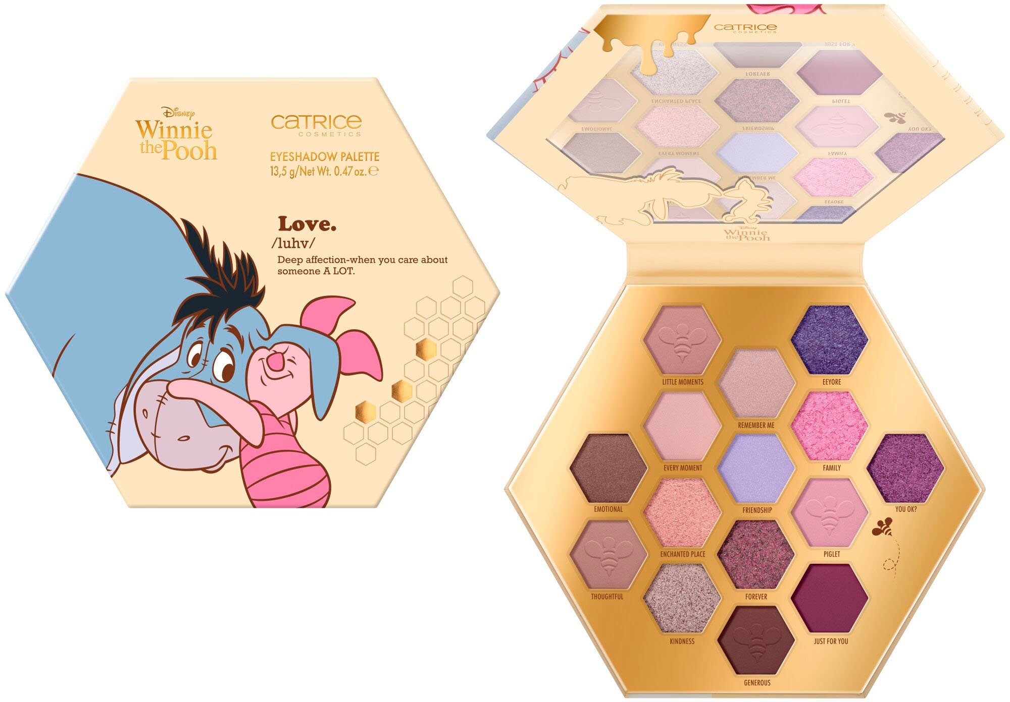 Catrice Lidschatten-Palette mit Pooh abgestimmten Palette, Disney vegan the Eyeshadow 15 Winnie Augen-Make-Up Shades