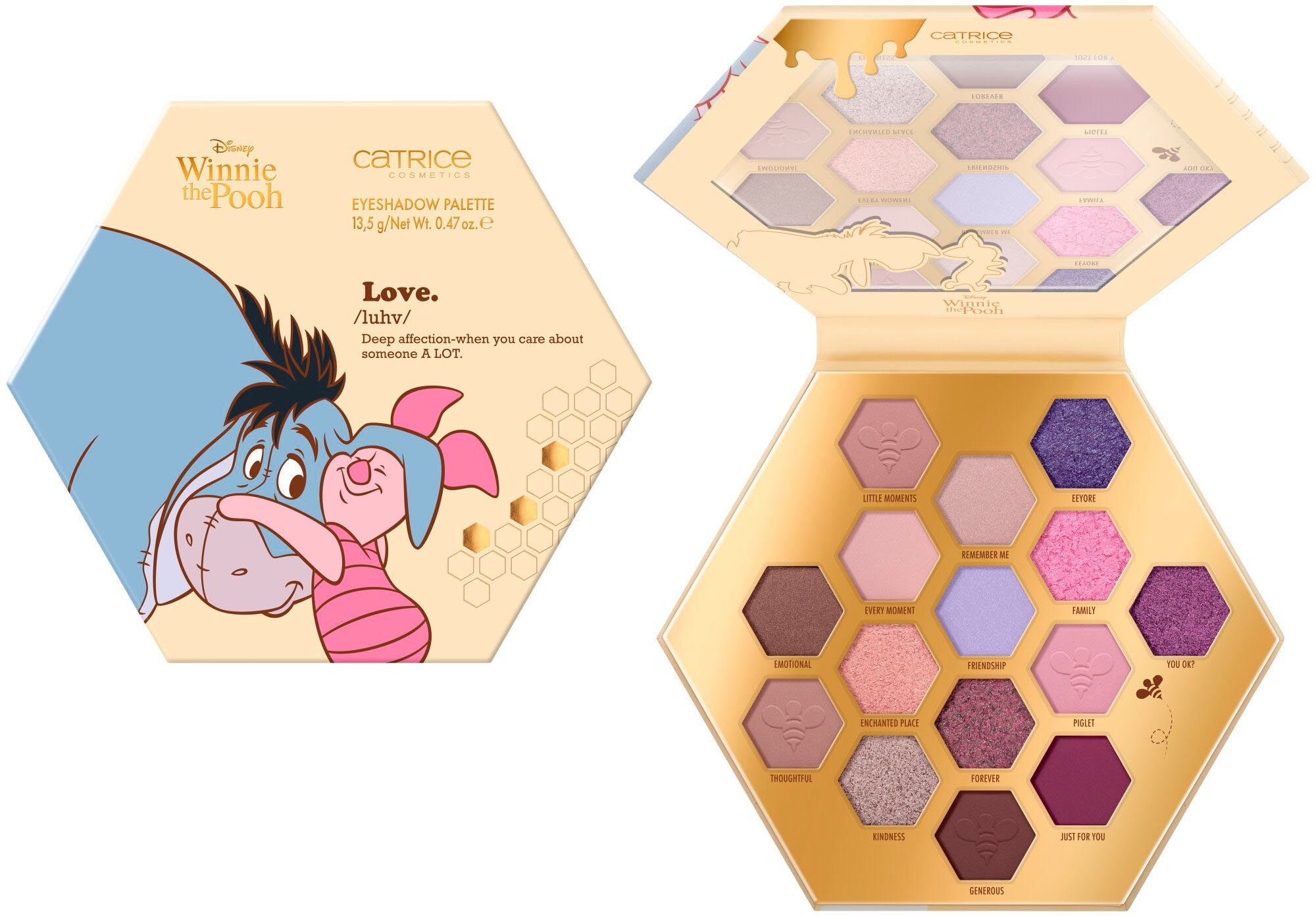 Catrice Lidschatten-Palette Disney Winnie the Pooh Eyeshadow Palette,  Augen-Make-Up mit 15 abgestimmten Shades, vegan, vegan, ohne  Mikroplastikpartikel, Nanopartikel frei, ohne Parabene, acetonfrei