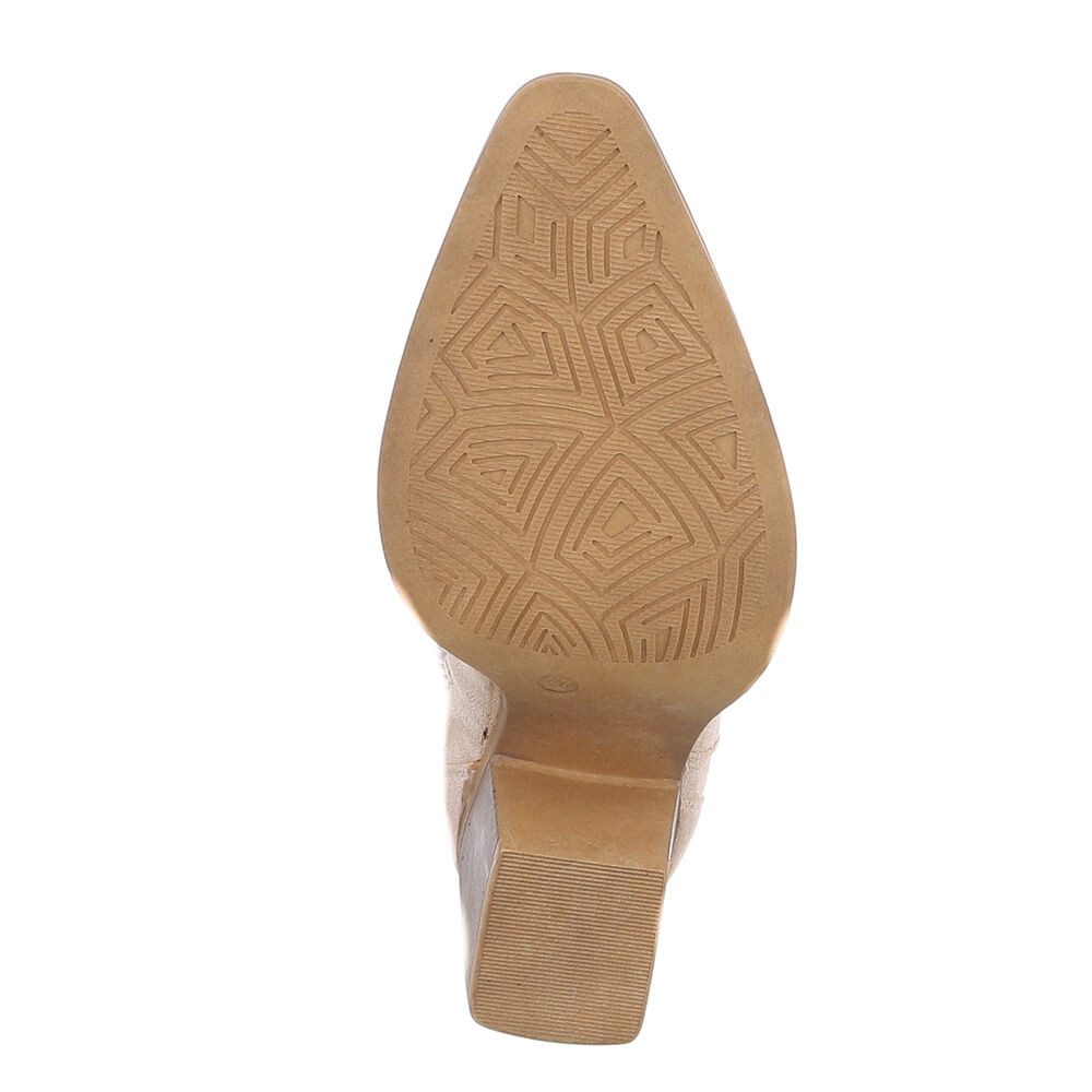 Ital-Design Stylische Westernstiefelette mit Blockabsatz für Damen Westernstiefelette (89937911) Blockabsatz Stiefeletten in Blau