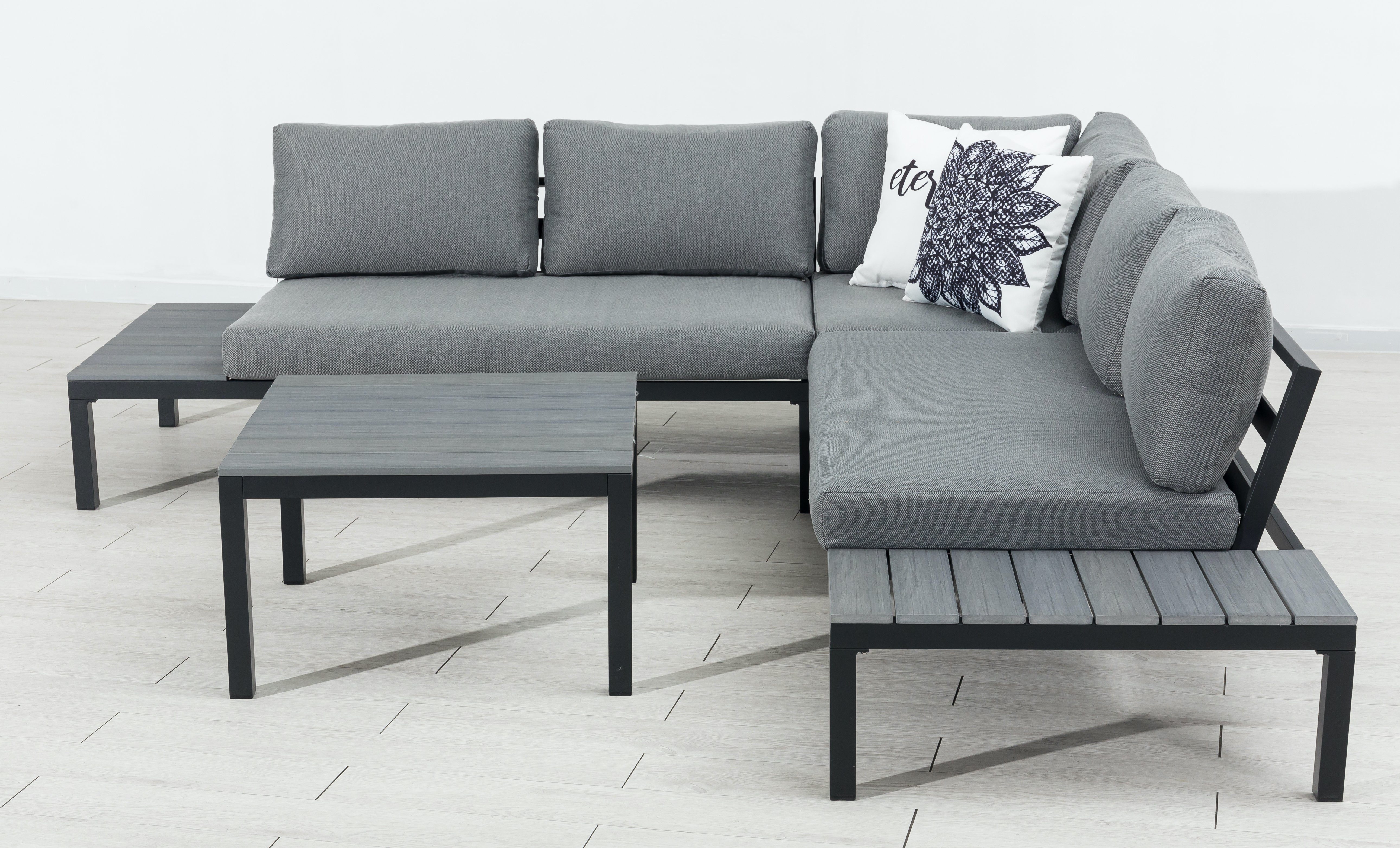 MANDALIKA Garden Loungeset Aluminium Eck Lounge Sofa Set Miro